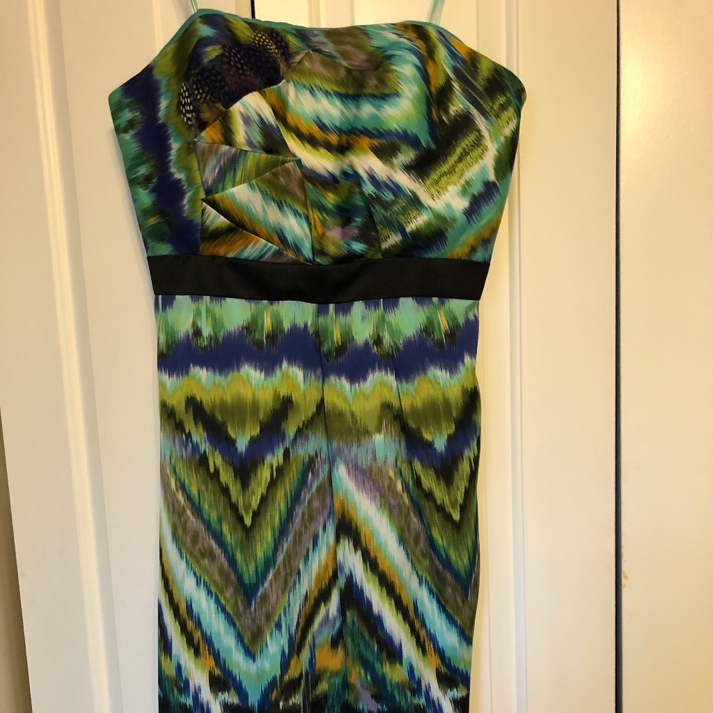 Strapless printed dress
